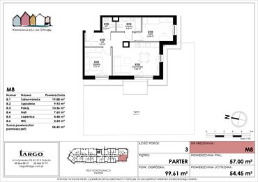 rzut mieszkanie na sprzedaż 54m2 mieszkanie Rumia, Kosynierów 9