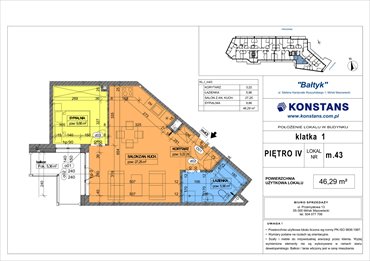 rzut mieszkanie na sprzedaż 46m2 mieszkanie Mińsk Mazowiecki, Wyszyńskiego 1