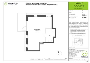 rzut lokal użytkowy na sprzedaż 39m2 lokal użytkowy Puck, Pogodna