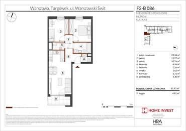 rzut mieszkanie na sprzedaż 62m2 mieszkanie Warszawa, ul. Warszawski Świt