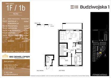 rzut mieszkanie na sprzedaż 55m2 mieszkanie Rzeszów, Budziwojska 3