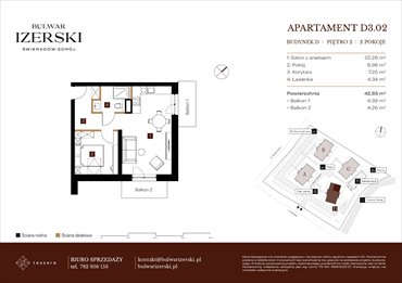 rzut mieszkanie na sprzedaż 43m2 mieszkanie Świeradów Zdrój, Senatoryjna/Szkolna