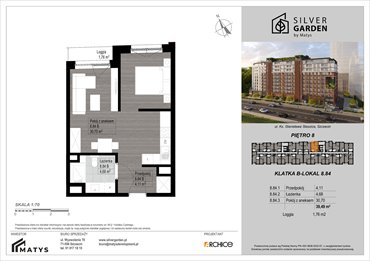 rzut mieszkanie na sprzedaż 39m2 mieszkanie Szczecin, Centrum, al. Wyzwolenia 70 / ul. Staszica 21