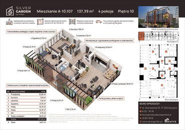 rzut mieszkanie na sprzedaż 138m2 mieszkanie Szczecin, Centrum, al. Wyzwolenia 70 / ul. Staszica 21