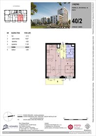 rzut mieszkanie na sprzedaż 40m2 mieszkanie Poznań, Komandoria, Świętego Michała 36