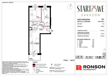 rzut mieszkanie na sprzedaż 55m2 mieszkanie Wrocław, Psie Pole, Zatorska, róg Sobieskiego