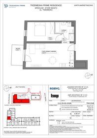 rzut mieszkanie na sprzedaż 42m2 mieszkanie Wrocław, Stare Miasto, Trzemeska