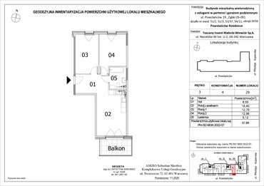 rzut mieszkanie na sprzedaż 58m2 mieszkanie Ząbki, Powstańców 19