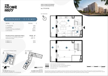 rzut mieszkanie na sprzedaż 60m2 mieszkanie Wrocław, Kleczków, ul. Czochralskiego/ Miłosza