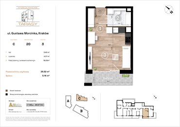 rzut mieszkanie na sprzedaż 26m2 mieszkanie Kraków, Wzgórza Krzesławickie, Gustawa Morcinka