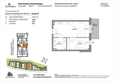 rzut mieszkanie na sprzedaż 42m2 mieszkanie Łódź, Widzew, Przybyszewskiego 292-300