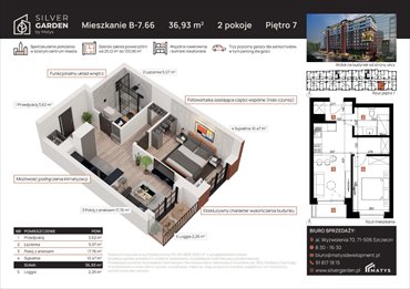 rzut mieszkanie na sprzedaż 37m2 mieszkanie Szczecin, Centrum, al. Wyzwolenia 70 / ul. Staszica 21