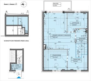 rzut mieszkanie na sprzedaż 62m2 mieszkanie Łódź, ul. Pabianicka