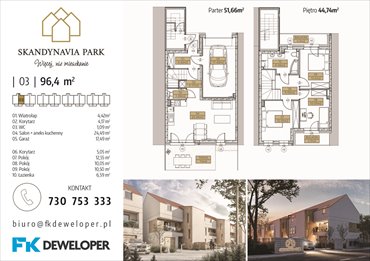 rzut mieszkanie na sprzedaż 96m2 mieszkanie Osielsko, Krzywa