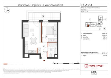 rzut mieszkanie na sprzedaż 37m2 mieszkanie Warszawa, ul. Warszawski Świt