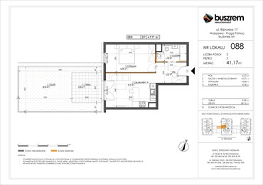 rzut mieszkanie na sprzedaż 41m2 mieszkanie Warszawa, Praga Północ, Kijowska 17