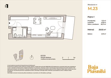 rzut mieszkanie na sprzedaż 30m2 mieszkanie Świętochłowice, Piaśniki, ul. Sudecka 10