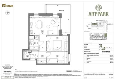 rzut mieszkanie na sprzedaż 54m2 mieszkanie Łódź, Polesie, Wołowa 4A