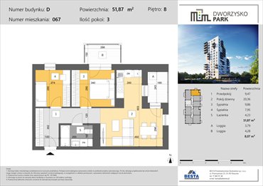 rzut mieszkanie na sprzedaż 52m2 mieszkanie Rzeszów, Przybyszówka, Dworzysko
