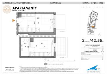 rzut mieszkanie na sprzedaż 43m2 mieszkanie Jastrzębia Góra, Wypoczynkowa