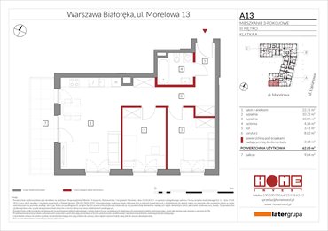 rzut mieszkanie na sprzedaż 63m2 mieszkanie Warszawa, Żerań, ul. Morelowa 13