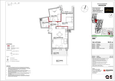rzut mieszkanie na sprzedaż 58m2 mieszkanie Warszawa, Ursus, ul. Gierdziejewskiego 23