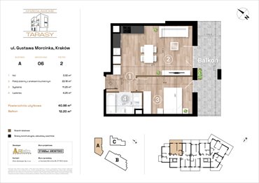 rzut mieszkanie na sprzedaż 41m2 mieszkanie Kraków, Wzgórza Krzesławickie, Gustawa Morcinka