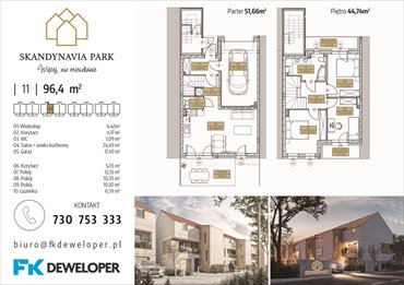 rzut mieszkanie na sprzedaż 96m2 mieszkanie Osielsko, Krzywa