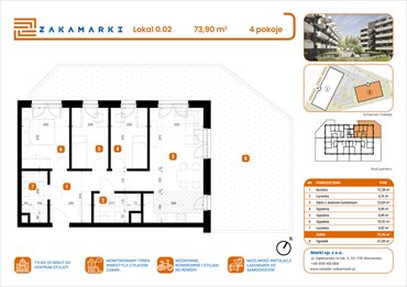 rzut mieszkanie na sprzedaż 74m2 mieszkanie Marki, Aleja Józefa Piłsudskiego 102
