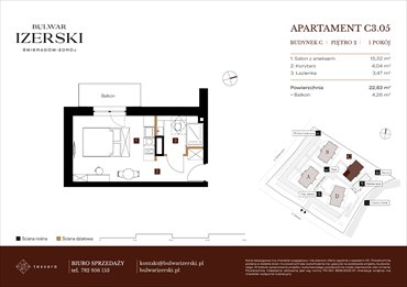 rzut mieszkanie na sprzedaż 23m2 mieszkanie Świeradów Zdrój, Senatoryjna/Szkolna