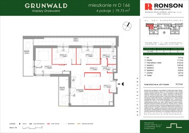 rzut mieszkanie na sprzedaż 80m2 mieszkanie Poznań, Grunwald, Kamiennogórska 7