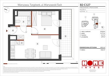 rzut mieszkanie na sprzedaż 40m2 mieszkanie Warszawa, Targówek, ul. Warszawski Świt 12