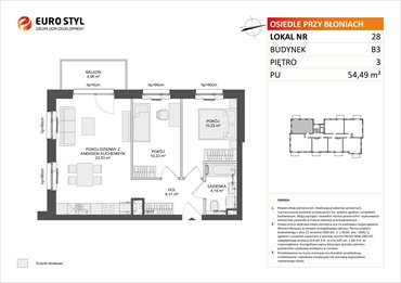 rzut mieszkanie na sprzedaż 54m2 mieszkanie Rumia, Janowo, Błoń Janowskich