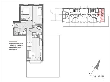 rzut mieszkanie na sprzedaż 60m2 mieszkanie Kraków, ul.Glogera 9,11