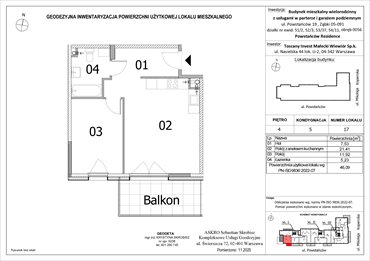 rzut mieszkanie na sprzedaż 46m2 mieszkanie Ząbki, Powstańców 19