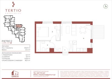 rzut mieszkanie na sprzedaż 39m2 mieszkanie Kraków, Bronowice, Gabrieli Zapolskiej 21