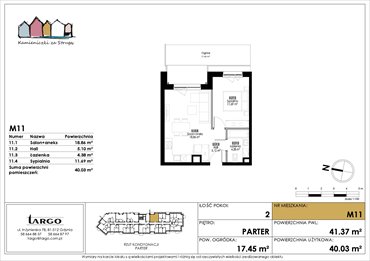 rzut mieszkanie na sprzedaż 40m2 mieszkanie Rumia, Kosynierów 9