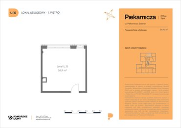 rzut mieszkanie na sprzedaż 35m2 mieszkanie Gdańsk, Morena, Piekarnicza 6