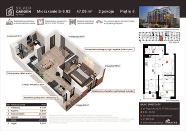 rzut mieszkanie na sprzedaż 47m2 mieszkanie Szczecin, Centrum, al. Wyzwolenia 70 / ul. Staszica 21