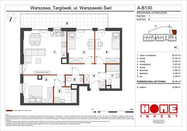 rzut mieszkanie na sprzedaż 85m2 mieszkanie Warszawa, Targówek, ul. Warszawski Świt 12