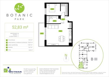 rzut mieszkanie na sprzedaż 53m2 mieszkanie Łódź, Polesie, Konstantynowska 64c