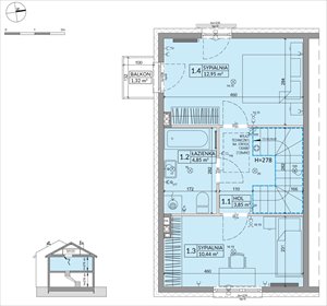 rzut dom na sprzedaż 68m2 dom Sulejówek, Szklarniowa