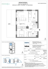 rzut mieszkanie na sprzedaż 54m2 mieszkanie Wrocław, Krzyki, Krakowska 112