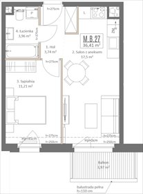 rzut mieszkanie na sprzedaż 36m2 mieszkanie Gdańsk, Osowa, Izydy