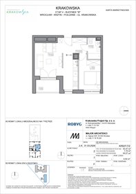 rzut mieszkanie na sprzedaż 43m2 mieszkanie Wrocław, Krzyki, Krakowska 112