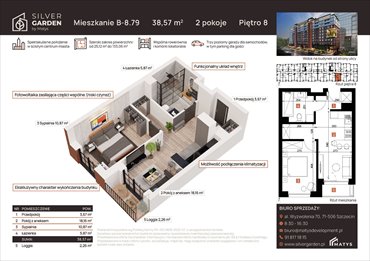 rzut mieszkanie na sprzedaż 39m2 mieszkanie Szczecin, Centrum, al. Wyzwolenia 70 / ul. Staszica 21