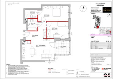 rzut mieszkanie na sprzedaż 68m2 mieszkanie Warszawa, Ursus, ul. Gierdziejewskiego 23
