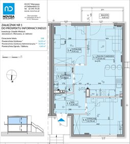 rzut mieszkanie na sprzedaż 55m2 mieszkanie Janczewice, Jedności