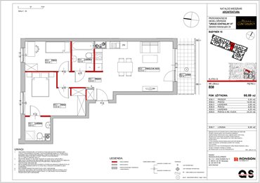 rzut mieszkanie na sprzedaż 61m2 mieszkanie Warszawa, Ursus, ul. Gierdziejewskiego 23