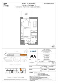 rzut mieszkanie na sprzedaż 28m2 mieszkanie Wrocław, Fabryczna, Białowieska 91a